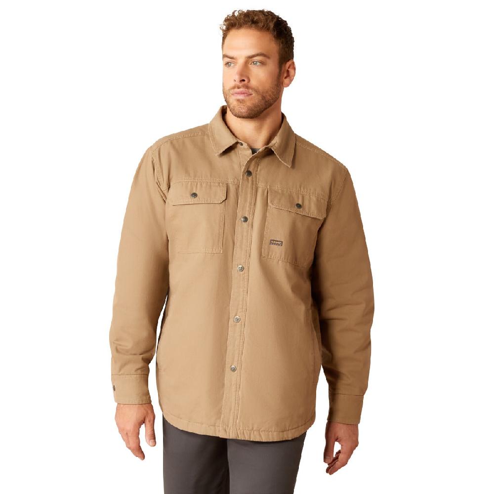 Ariat Khaki Rebar Canvas Men's Collared Shirt Jacket 10052426