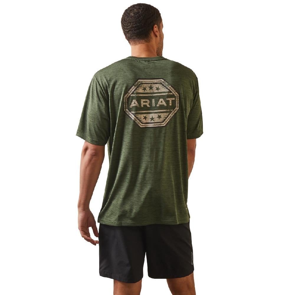 Ariat Kombu Green Charger Ariat Stamp Short Sleeve Men's T-Shirt 10043767