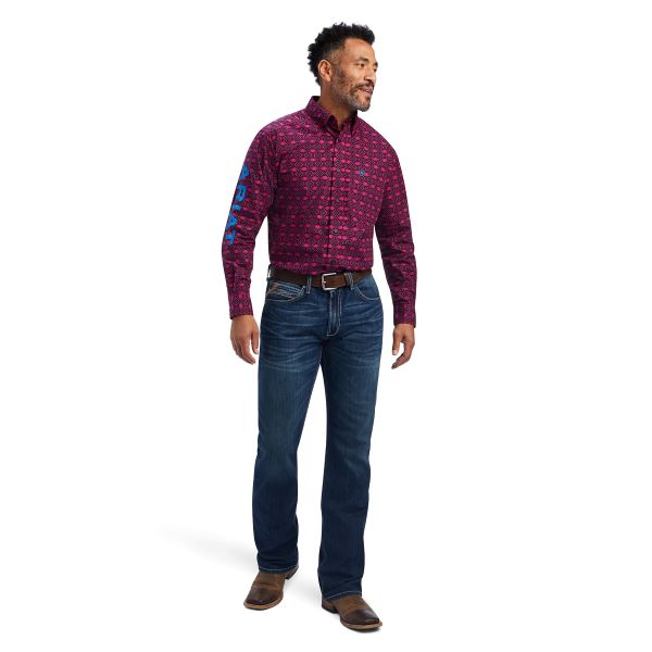 Ariat Magenta Team Markus Mens Classic Fit Shirt 10041783