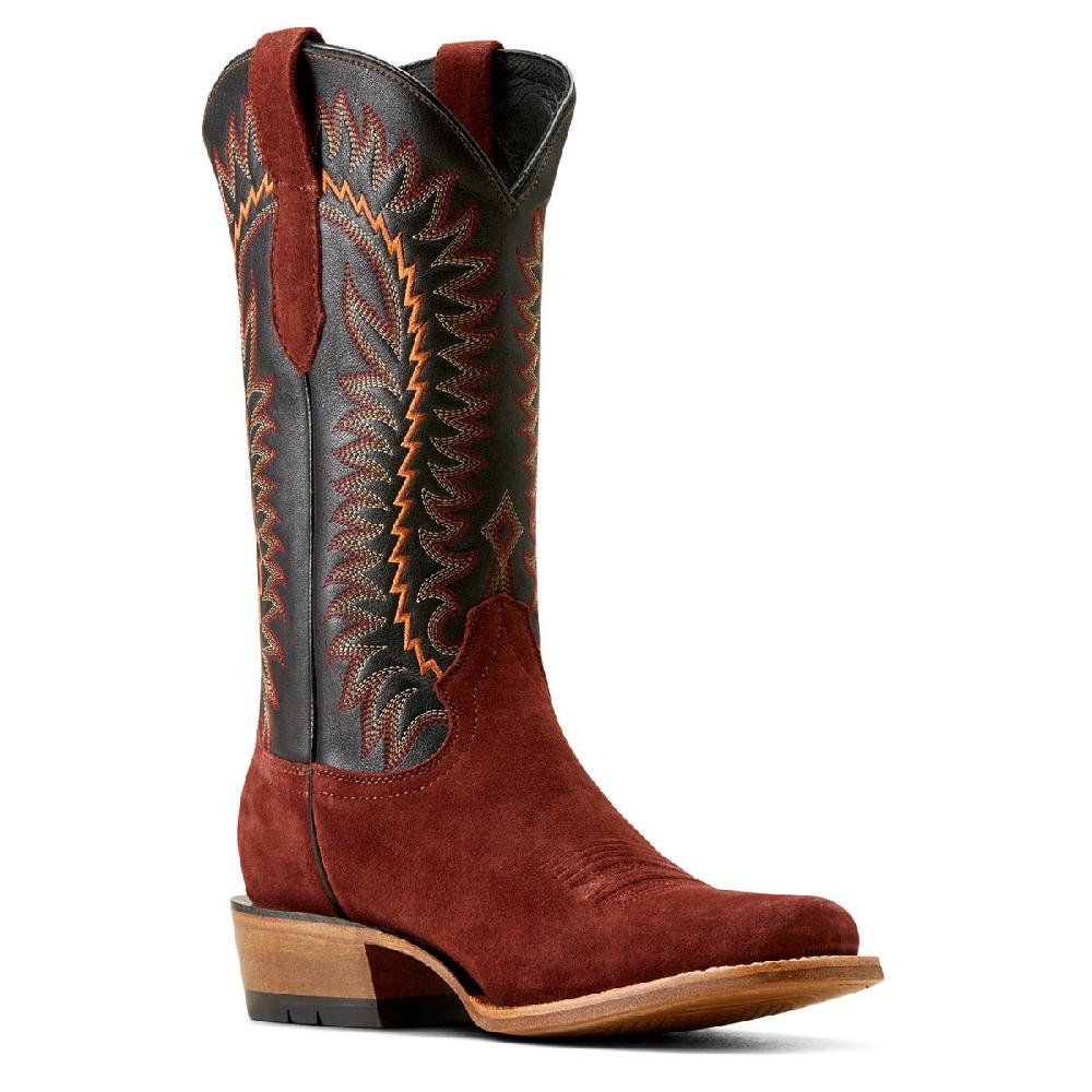 Ariat Mahogany Roughout/Black Men's Futurity Time Cowboy Boots 10047719