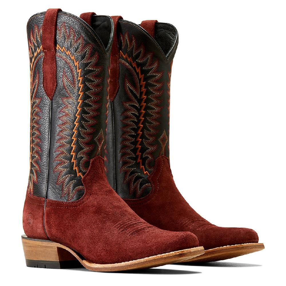 Ariat Mahogany Roughout/Black Men's Futurity Time Cowboy Boots 10047719