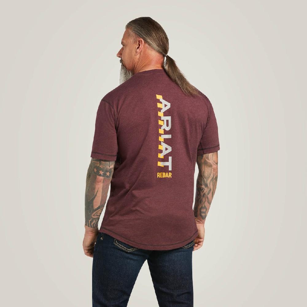 Ariat Malbec Heather Rebar Workman Logo Men's Short Sleeve T-Shirt 10039487