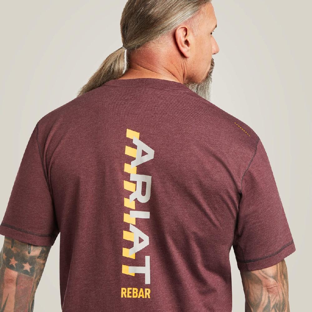Ariat Malbec Heather Rebar Workman Logo Men's Short Sleeve T-Shirt 10039487