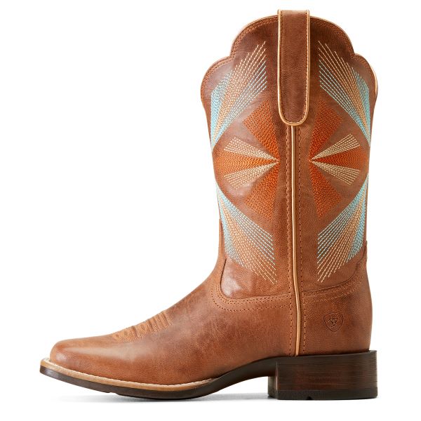 Ariat Maple Glaze Oak Grove Women's 11 Inch Wide Square Toe Leather Western Boots 10047052