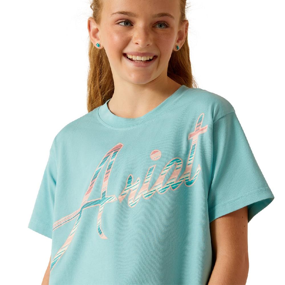 Ariat Marine Blue Mills Crop Girls Short Sleeve T-Shirt 10048590