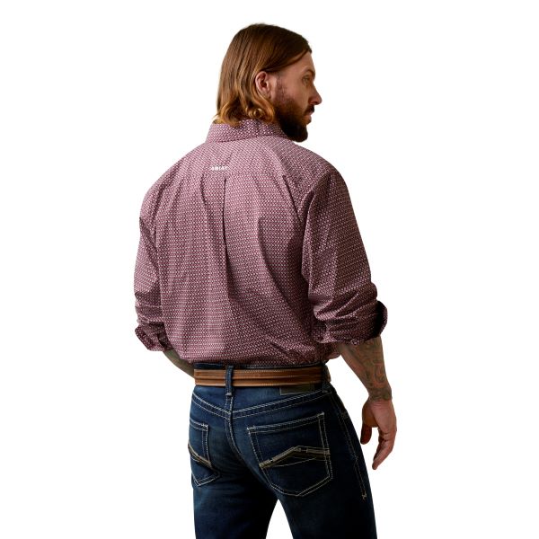 Ariat Maroon Abel Classic Fit Men's Longsleeve Button Down Shirt 10045049