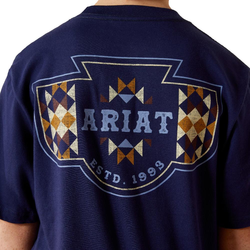 Ariat Medieval Blue Woven West Boys' Short Sleeve T-Shirt 10062409