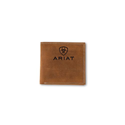 Ariat Medium Brown Embossed Ariat Logo Men's Wallet A3548244