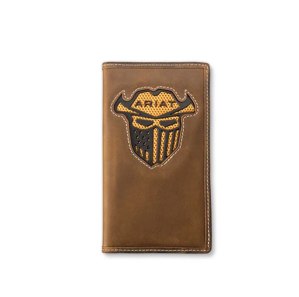 Ariat Medium Brown Men's Checkbook Style Work Wallet A3400644