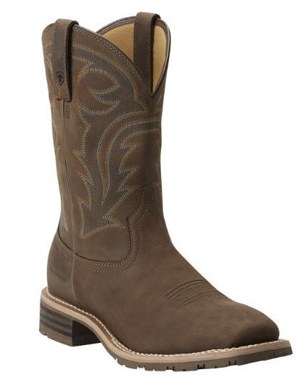 Ariat Men's Oily Distressed Brown Hybrid Rancher Waterproof Western Boot 10014067
