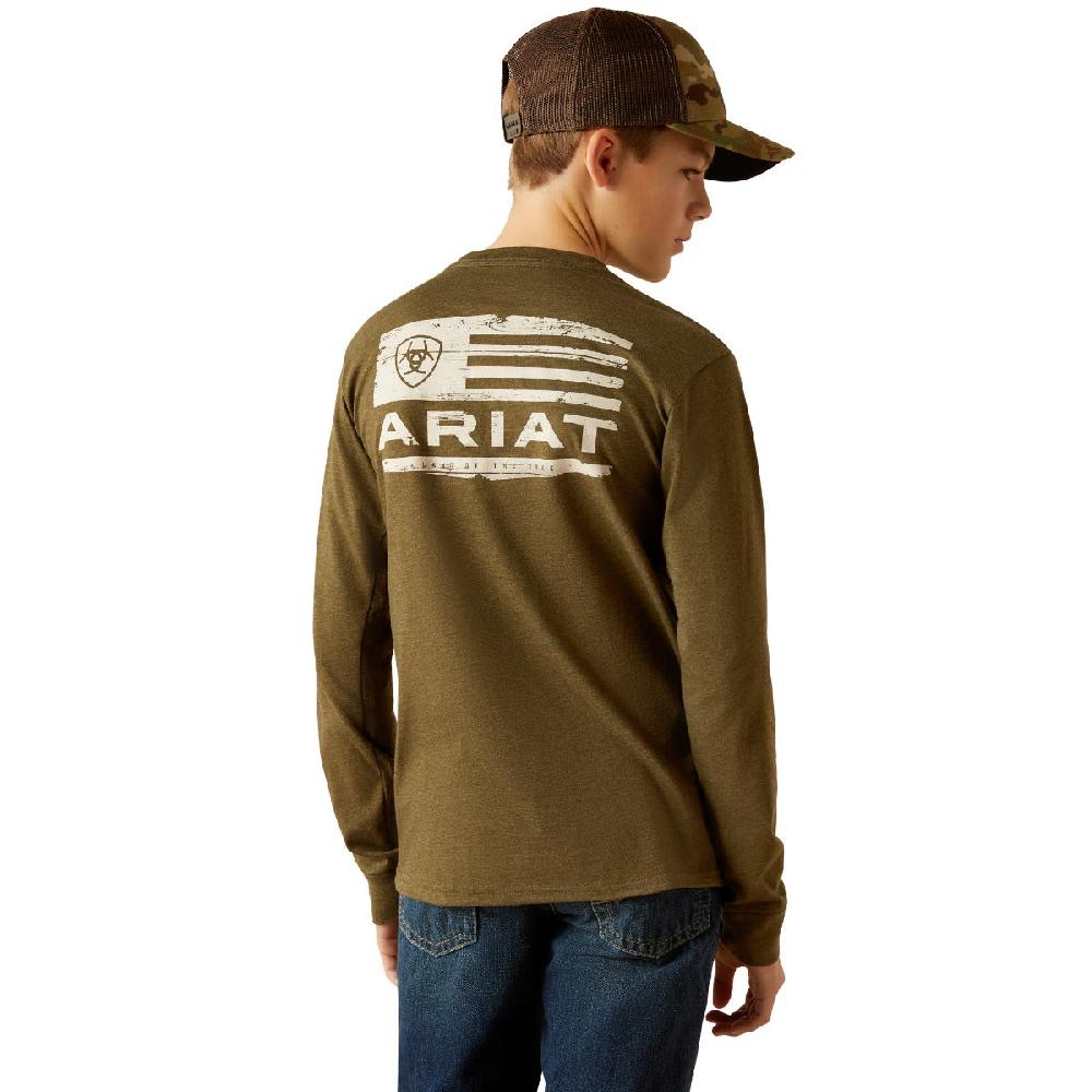 Ariat Military Heather Boarded LOTF Hex Kids Long Sleeve T-Shirt 10054007