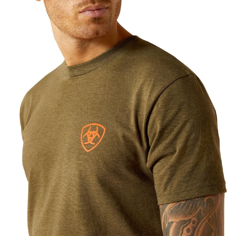 Ariat Military Heather Grain Men's Short Sleeve Flag T-Shirt 10052569