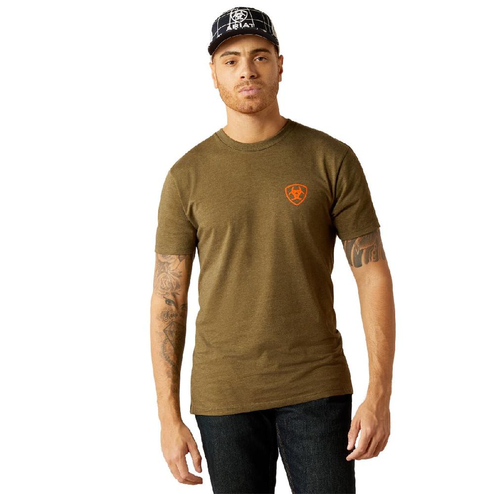 Ariat Military Heather Grain Men's Short Sleeve Flag T-Shirt 10052569