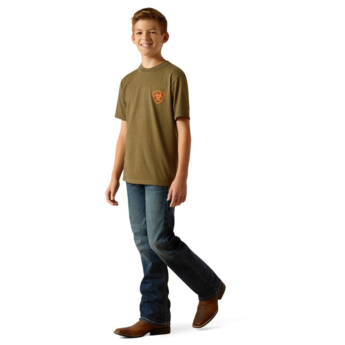 Ariat Military Heather Kids Ariat Grain Flag Short Sleeve T-Shirt 10052579