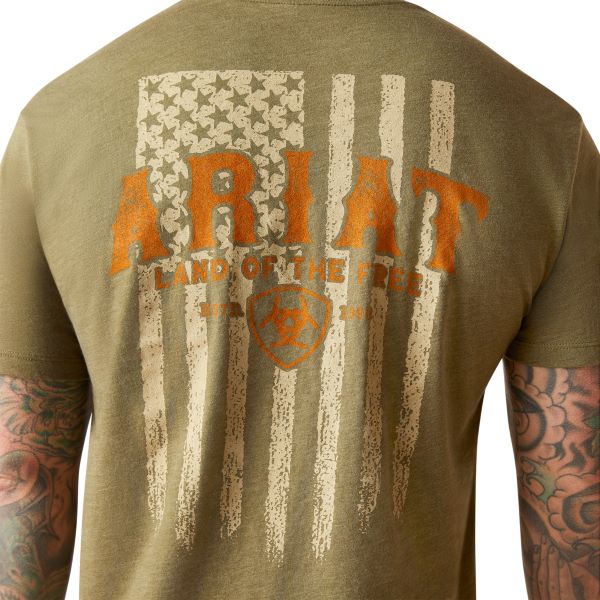 Ariat Military Heather Western Vertical Flag Men's T-Shirt 10047616