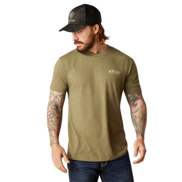 Ariat Military Heather Western Vertical Flag Men's T-Shirt 10047616