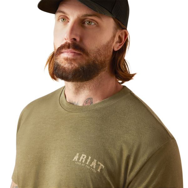 Ariat Military Heather Western Vertical Flag Men's T-Shirt 10047616