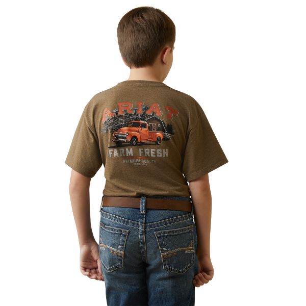 Ariat Mocha Heather Farm Truck Kid's T-Shirt 10044751