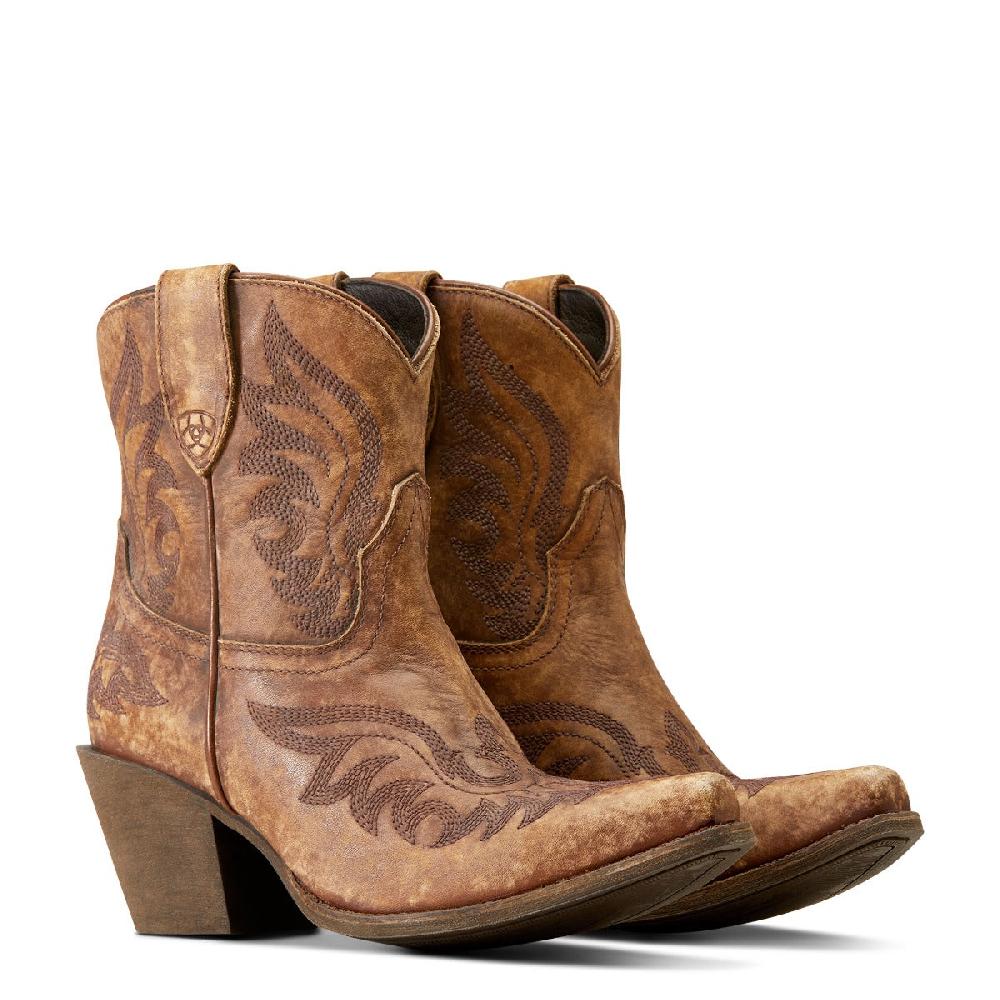 Ariat Naturally Distressed Brown Chandler Women's 7 Inch Snip Toe Western Boots 10051170