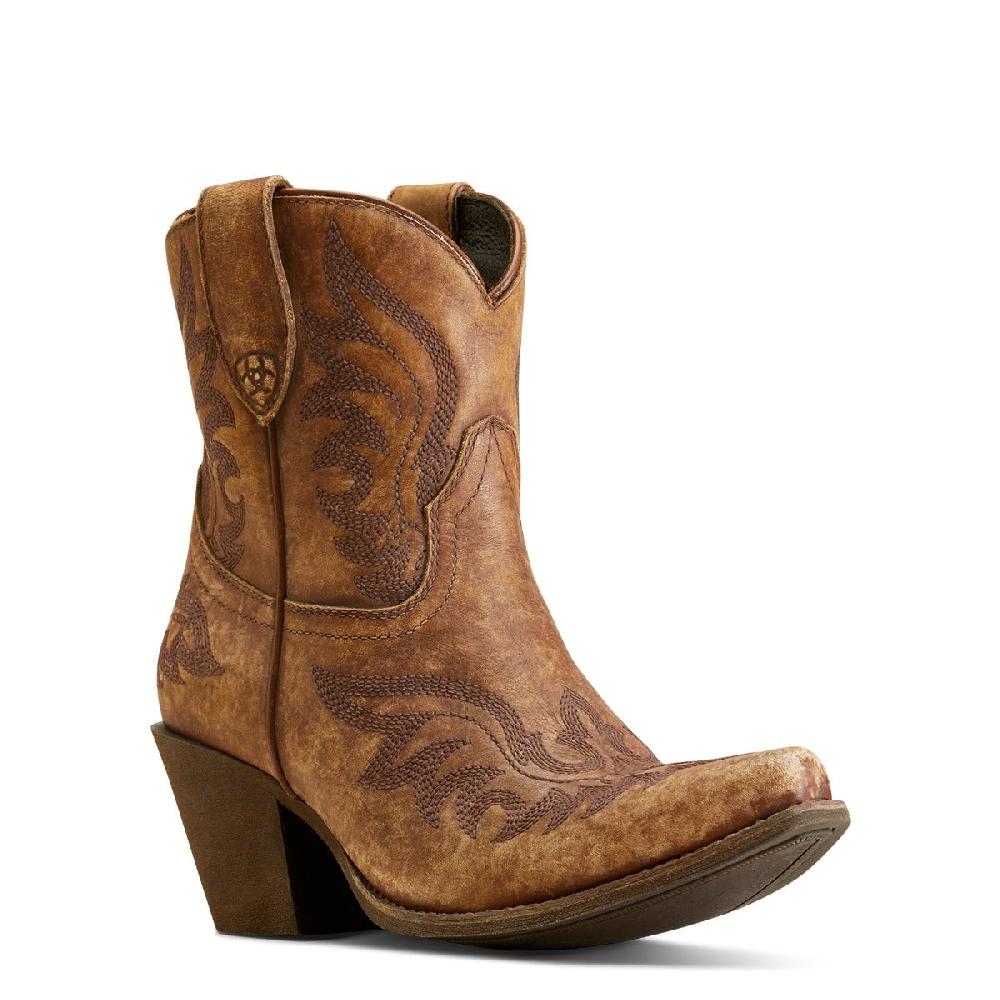 Ariat Naturally Distressed Brown Chandler Women's 7 inch Snip Toe Western Boots 10051170