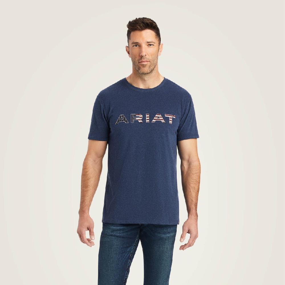 Ariat Navy Heather Chimayo Men's Short Sleeve Graphic T-Shirt 10042193