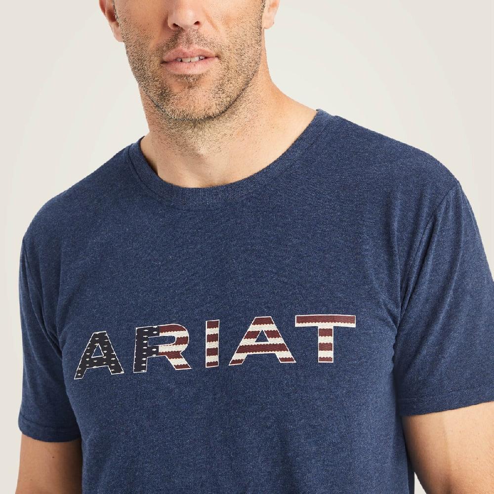 Ariat Navy Heather Chimayo Men's Short Sleeve Graphic T-Shirt 10042193
