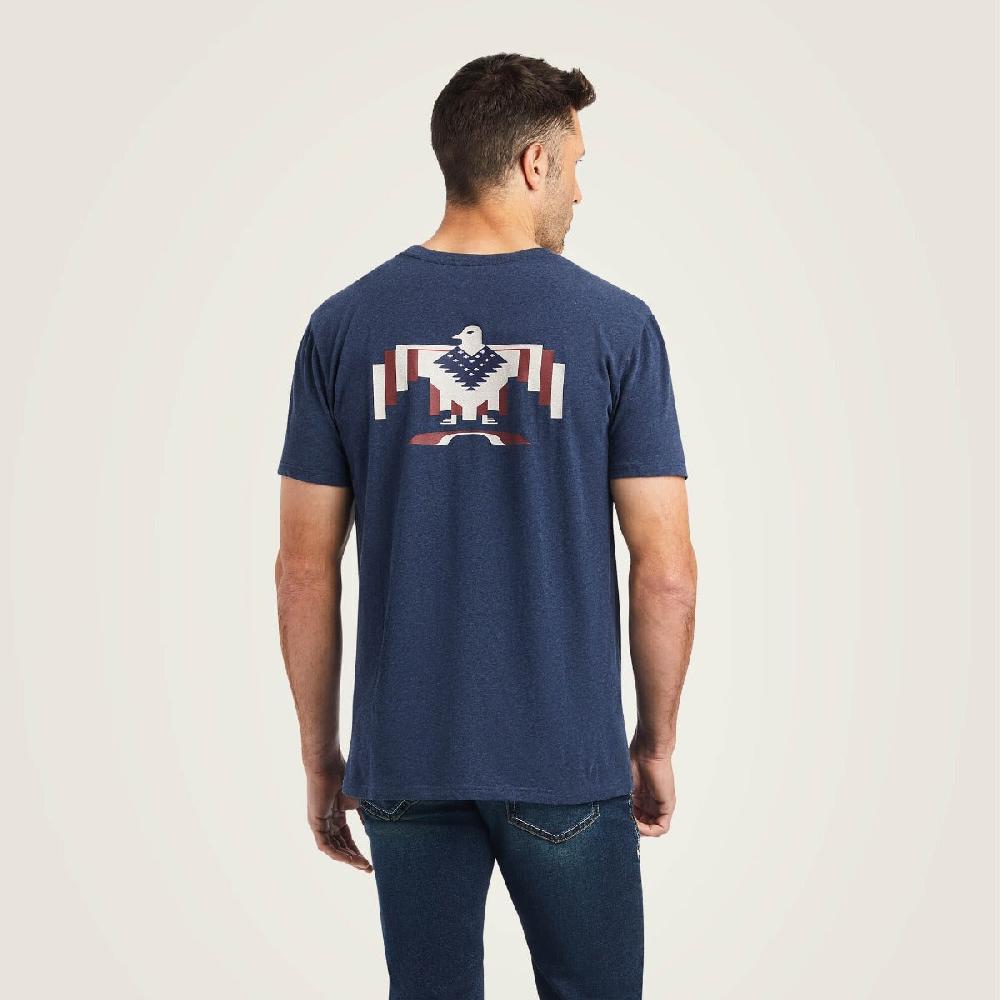 Ariat Navy Heather Chimayo Men's Short Sleeve Graphic T-Shirt 10042193