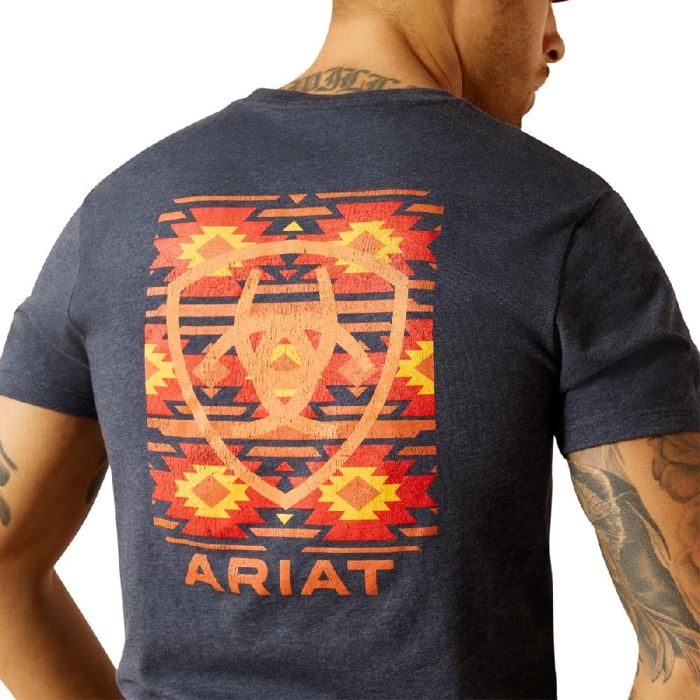 Ariat Navy Heather Eagle Rock Men's Short Sleeve T-Shirt 10052573