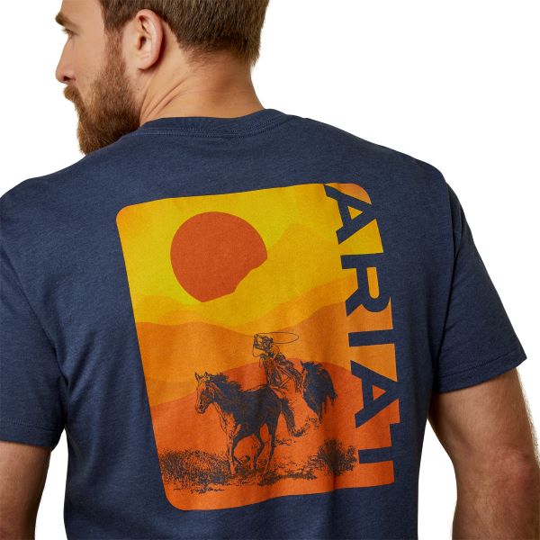 Ariat Navy Heather Mustang Fever Men's T-Shirt 10045275