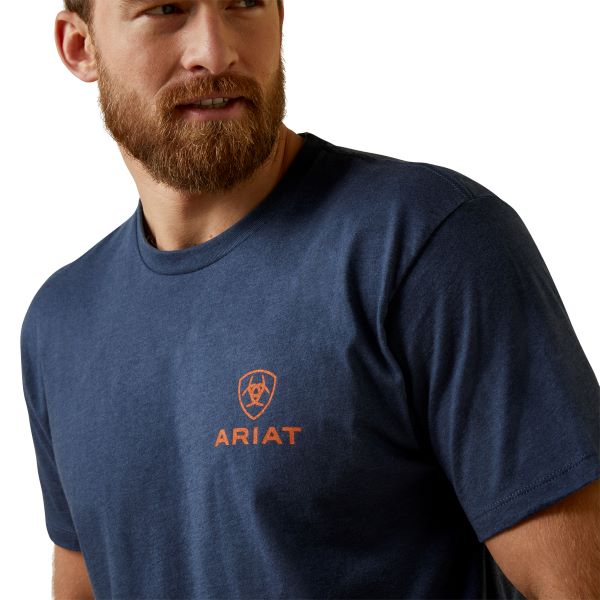 Ariat Navy Heather Mustang Fever Men's T-Shirt 10045275