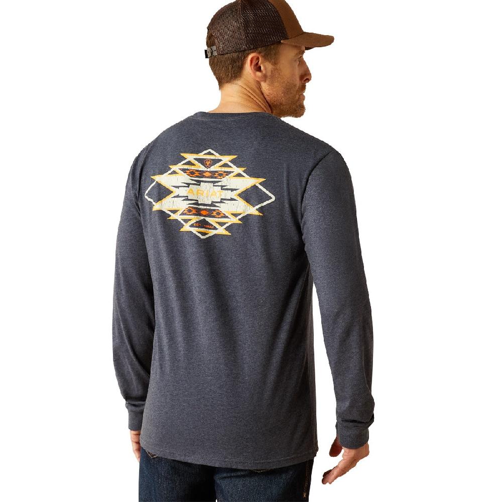 Ariat Navy Saltillo Lockup Men's Long Sleeve T-Shirt 10053987