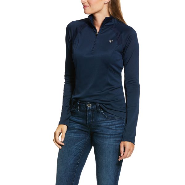 Ariat Navy Sunstopper 2.0 Quarter Zip Baselayer 10030464