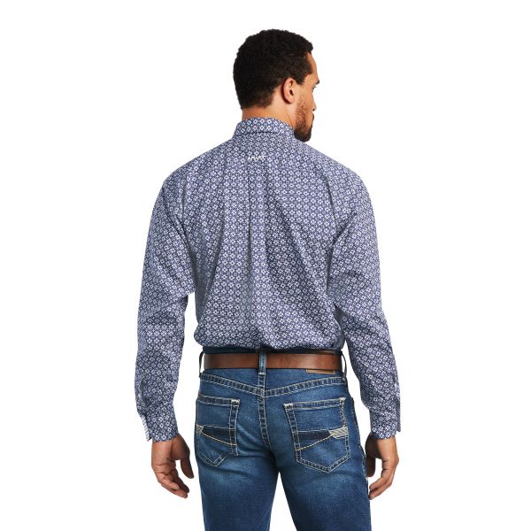 Ariat Nocturnal Blue Ernest Wrinkle Free Mens Classic Print Shirt 10040727