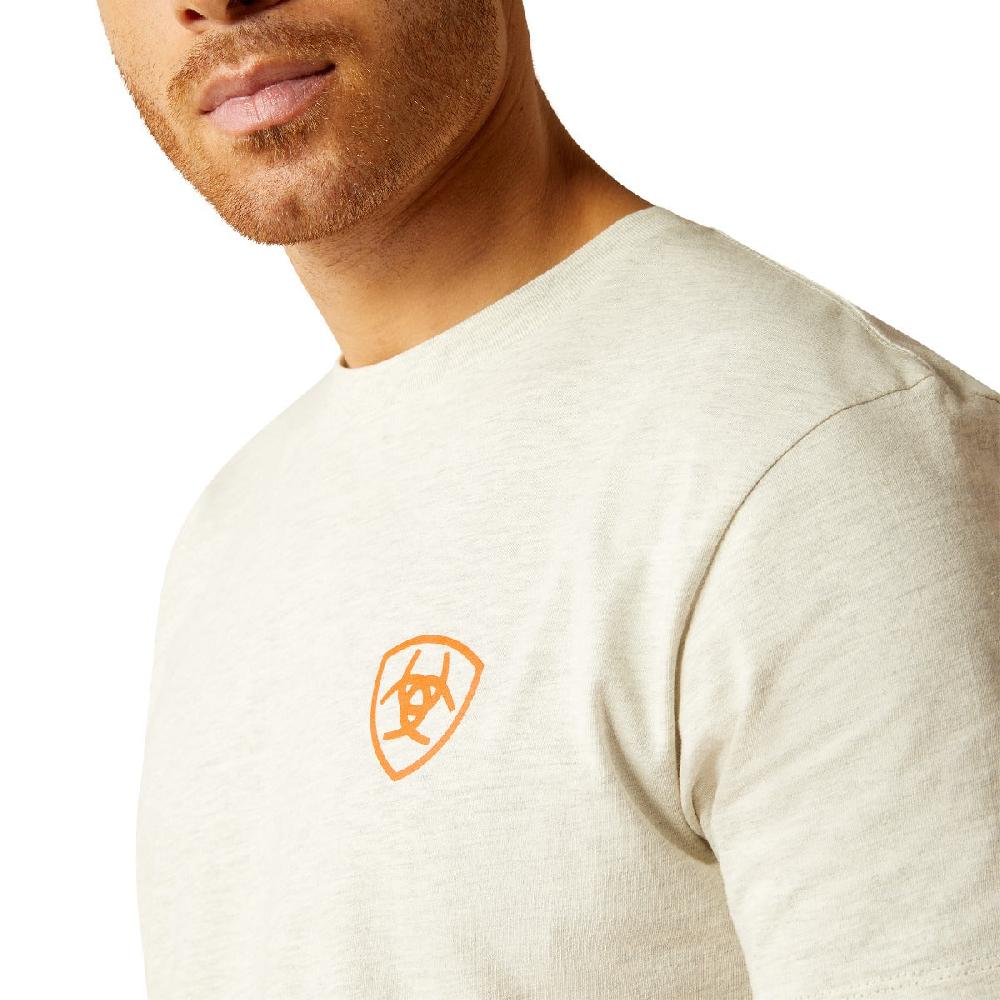 Ariat Oatmeal Heather Bison Landscape Men's Tee Shirt 10052571