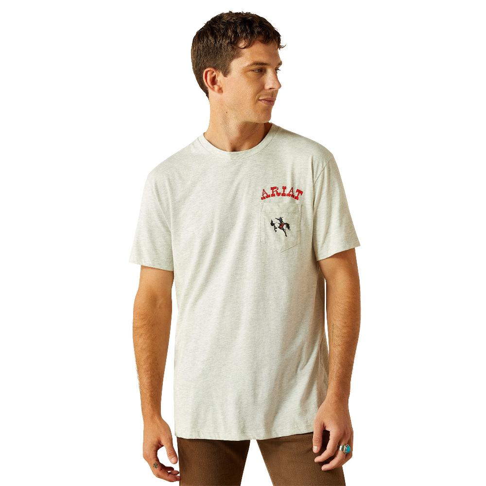 Ariat Oatmeal Heather Men's Bronc Pocket T-Shirt 10058895