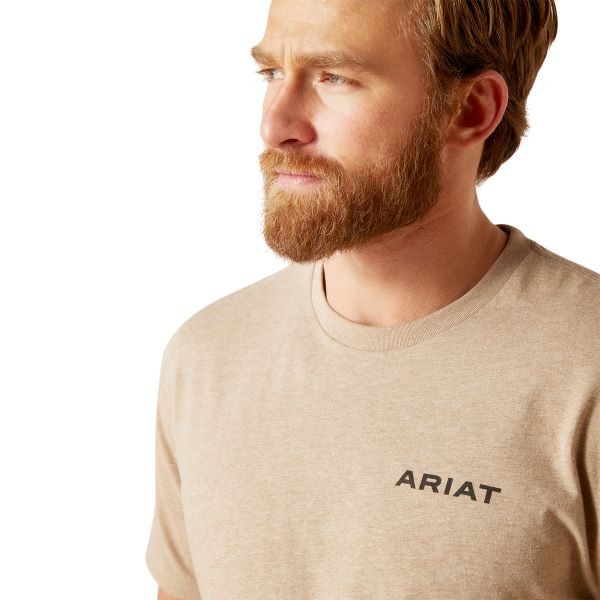 Ariat Oatmeal Heather USA Bronco Men's T-Shirt 10047588