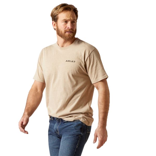 Ariat Oatmeal Heather USA Bronco Men's T-Shirt 10047588