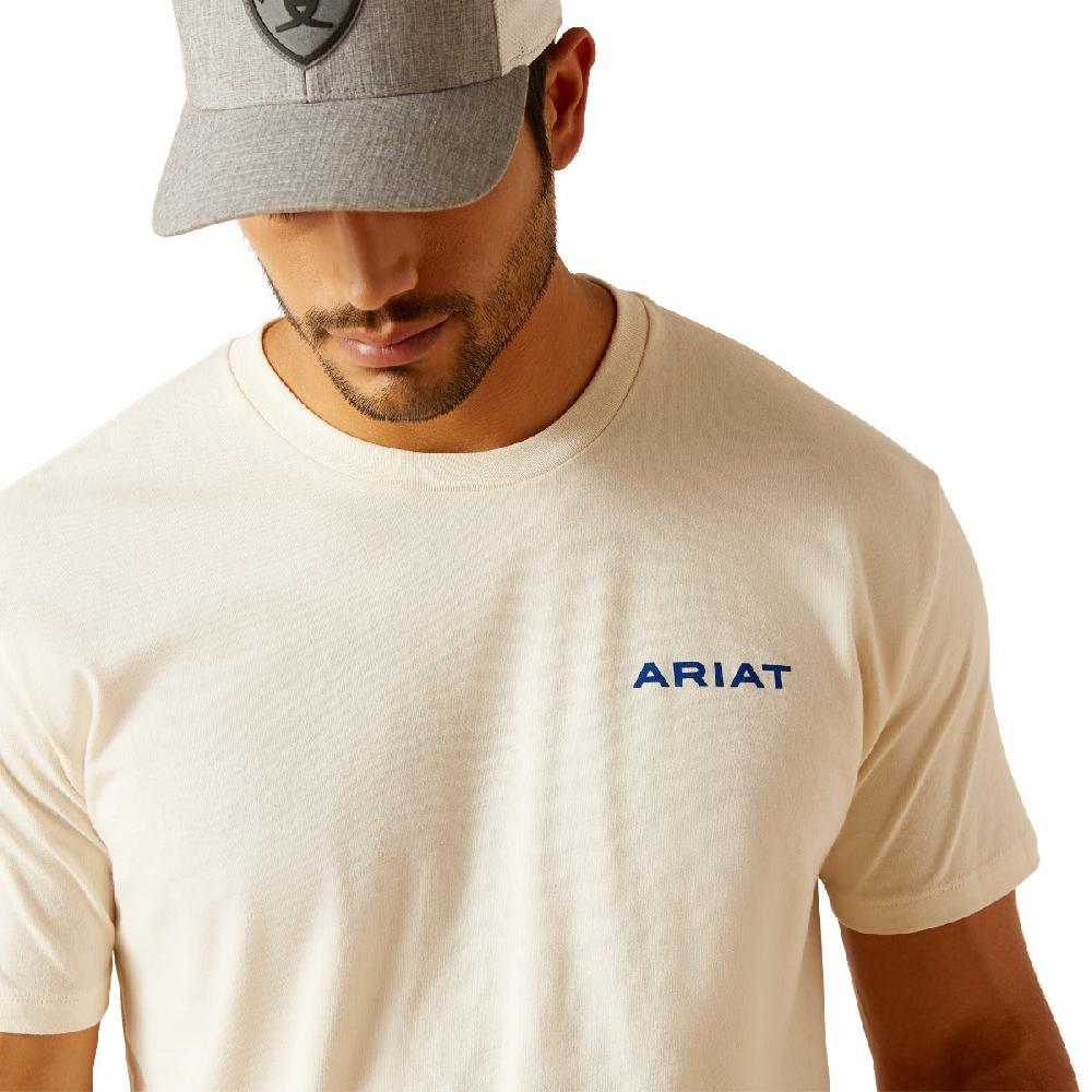 Ariat Off White Logo Fill Short Sleeve Men's Graphic Tee Shirt 10051454