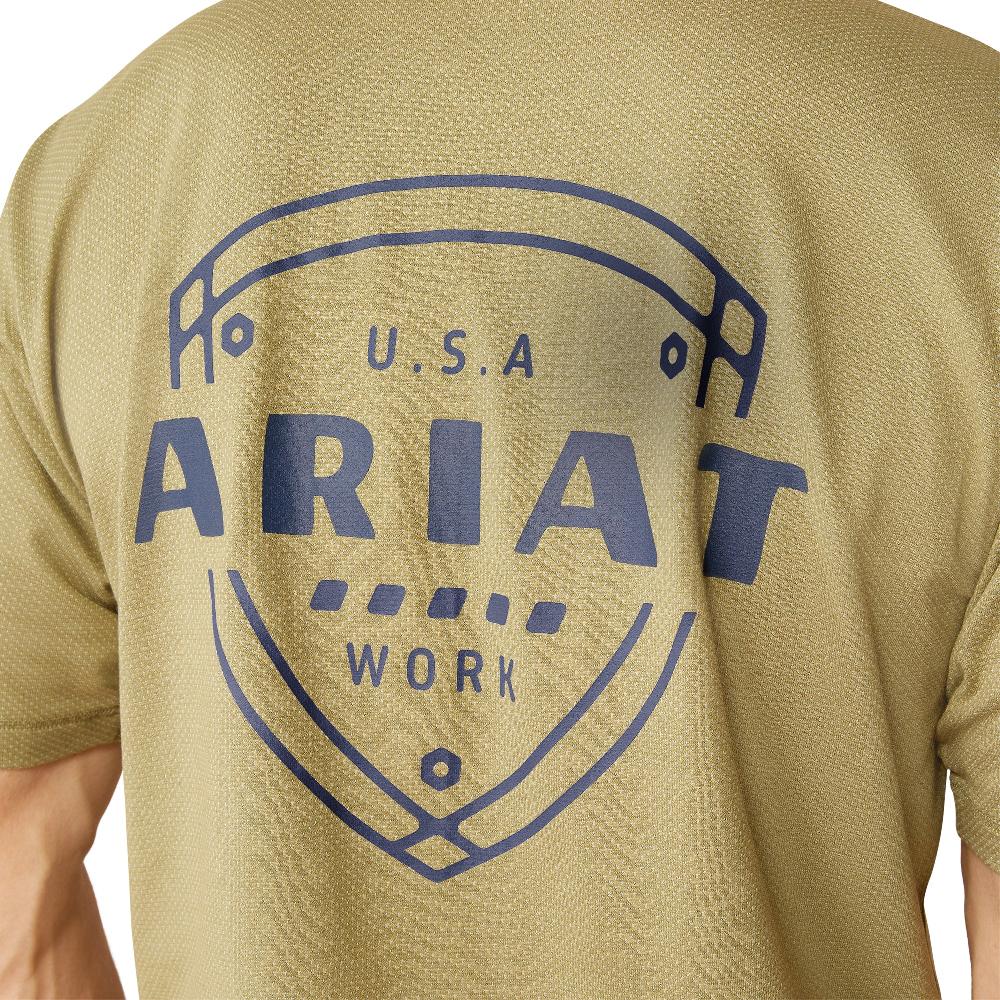 Ariat Oil Green Rebar Workman 360 Shield Pocket Short Sleeve Men's T-Shirt 10054589
