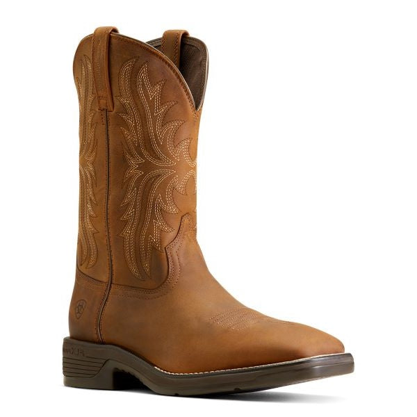 Ariat Oily Distressed Tan Ridgeback Men's 11 inch Wide Square Toe Leather Boots 10046982