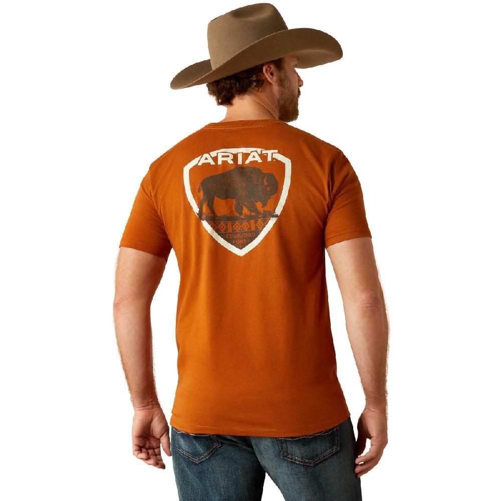 Ariat Orange Buffalo West Men's Short Sleeve T-Shirt 10053992