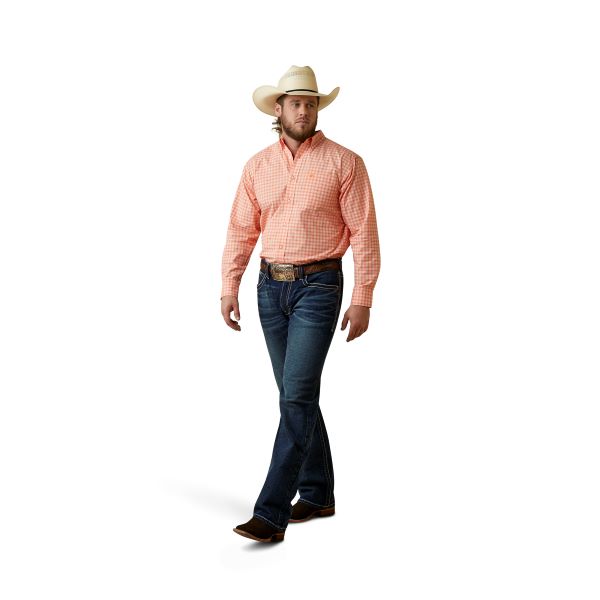 Ariat Orange Plaid Pro Series Matias Classic Fit Men's Shirt 10044976