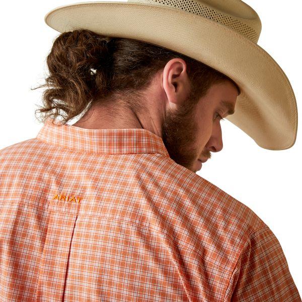 Ariat Orange Plaid Pro Series Matias Classic Fit Men's Shirt 10044976
