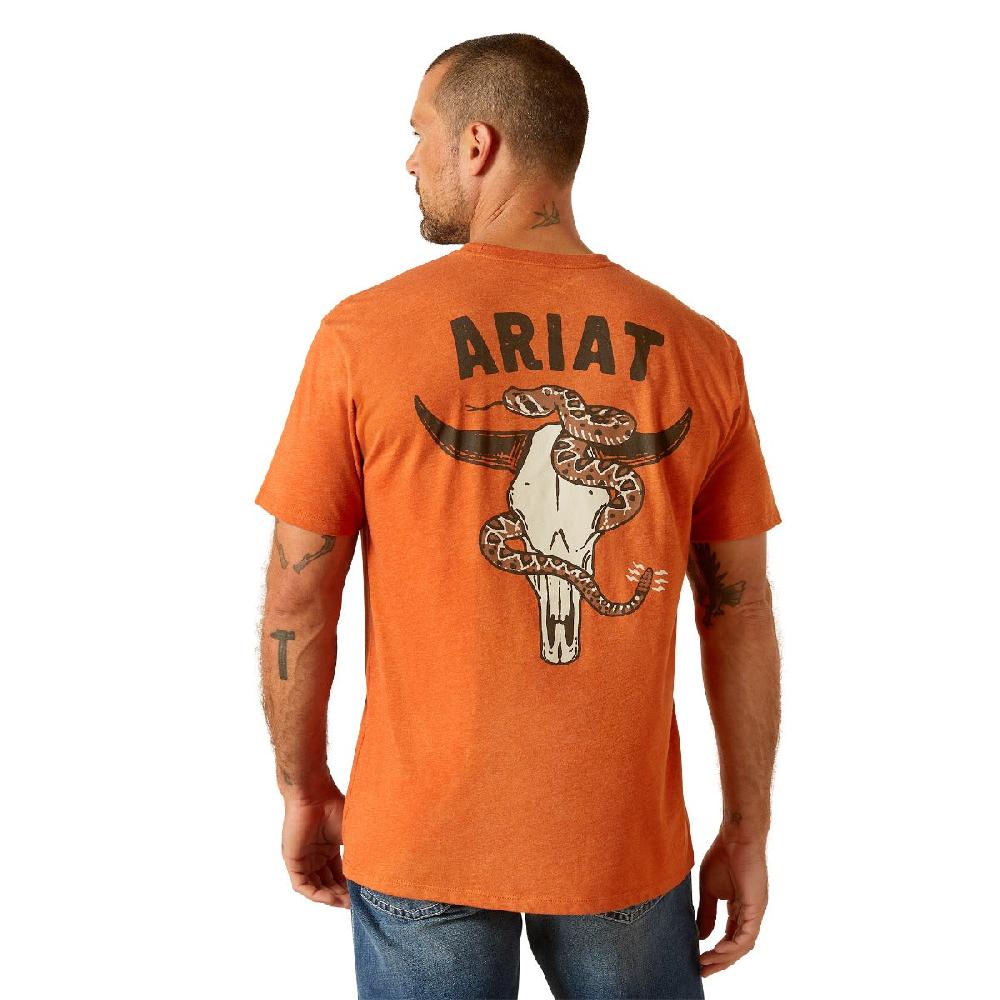 Ariat Orange Rattler Skull Men's Short Sleeve T-Shirt 10051754