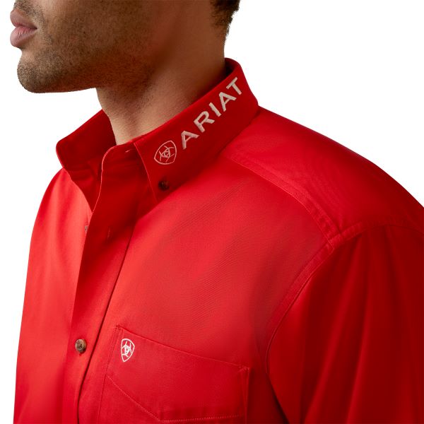 Ariat Poppy Red Team Logo Twill Classic Fit Men's Shirt 10044942