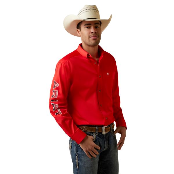 Ariat Poppy Red Team Logo Twill Classic Fit Men's Shirt 10044942