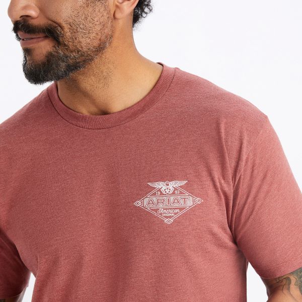 Ariat Red Clay Heather Work Eagle Mens T-Shirt 10042644