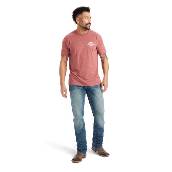 Ariat Red Clay Heather Work Eagle Mens T-Shirt 10042644