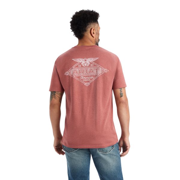 Ariat Red Clay Heather Work Eagle Mens T-Shirt 10042644