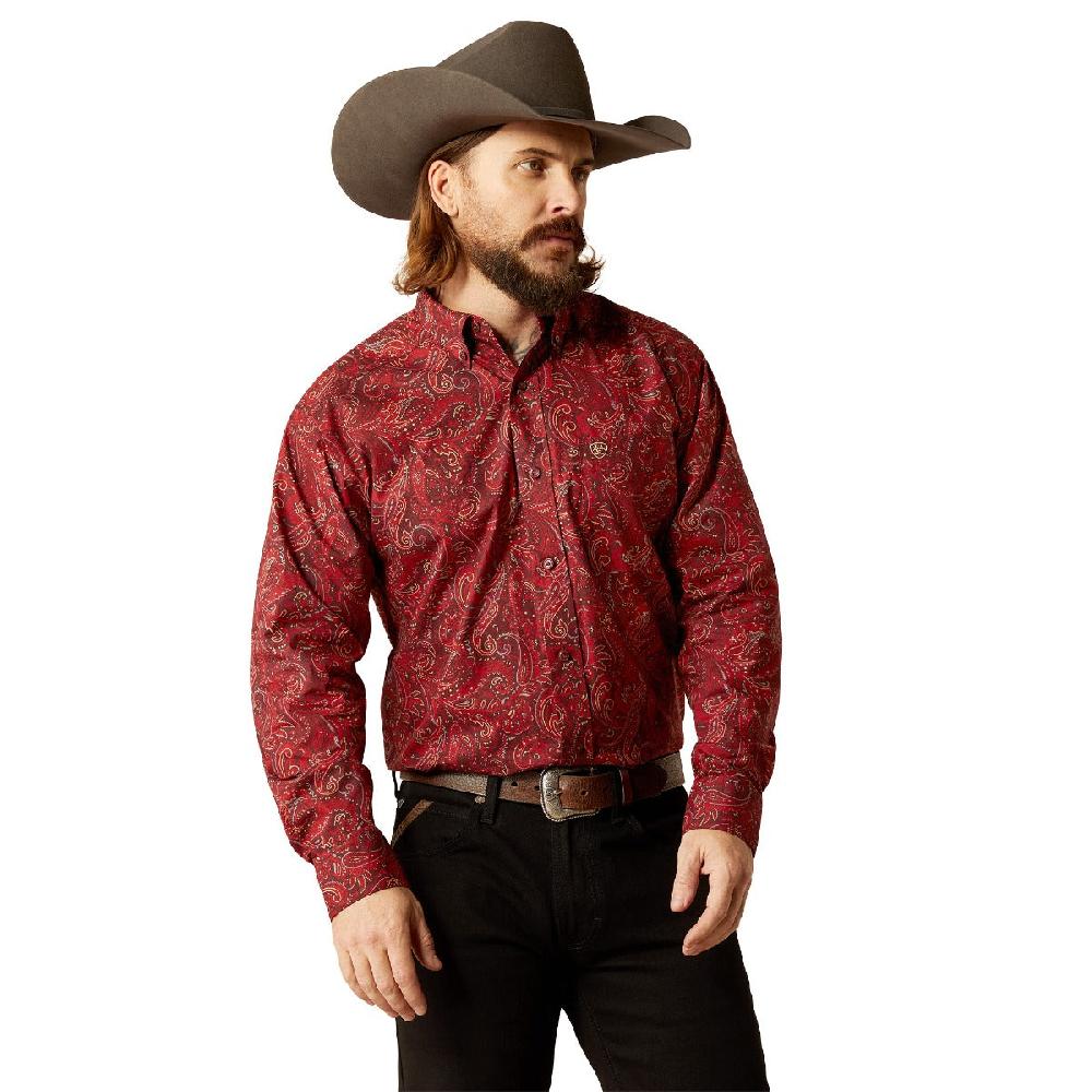 Ariat Red Jaydon Men's Classic Fit Long Sleeve Shirt 10053898